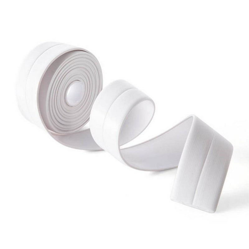 Daycount Tape Caulk Strip Seal for Toliet Bathtub, Sink, Kitchen, Wall Edge, Self Adhesive Corner Liner 126''x1.57'' (White) - Image 4