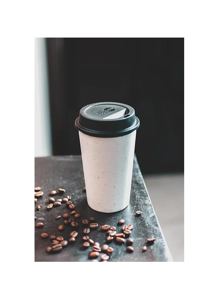 Circular & Co Circular and Co Now Cup Reusable Coffee Cup Made from Recycled Single Use Cups 12oz 340ml Cream & Cosmic Black
