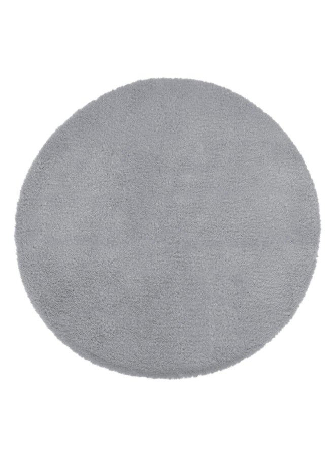 atmosphera Fur Effect Elegant Design Soft Round Area Rug Grey 80 cm 172421B - Image 1