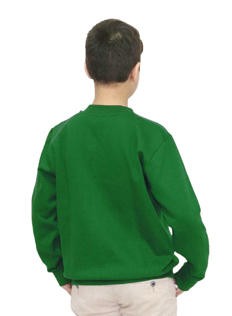 OneHand Basic Sweatshirt Melton Cotton For Kids - Green - Image 2