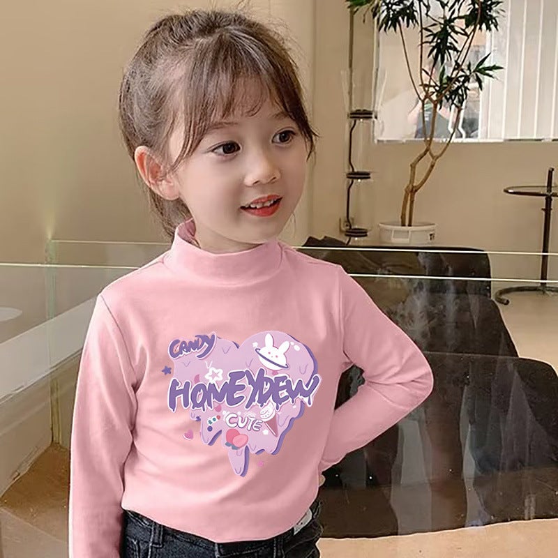 Y2316# Children'S Wear Girls Long Sleeve Printed T-Shirt Loose New Style Children'S Autumn Dress Children'S T-Shirt - Image 2