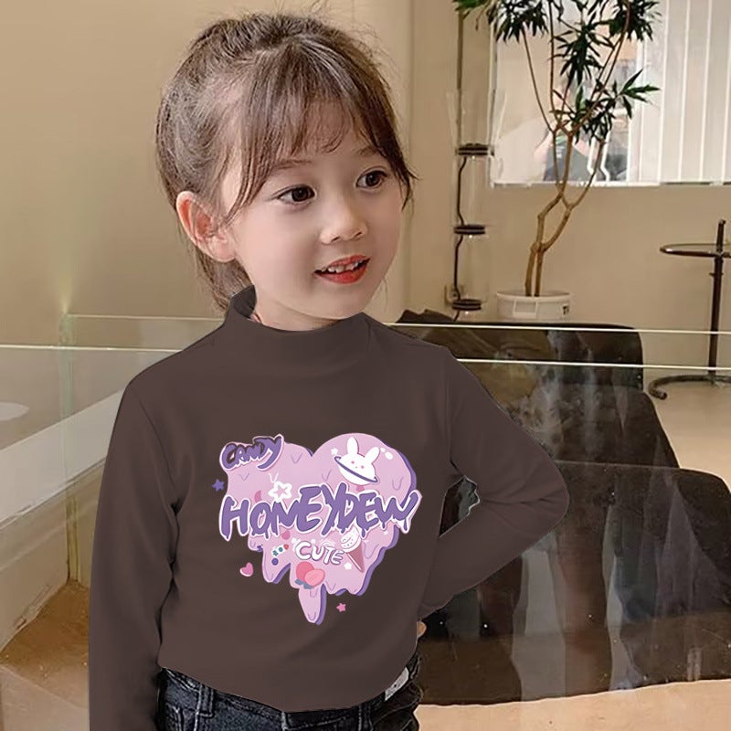 Y2316# Children'S Wear Girls Long Sleeve Printed T-Shirt Loose New Style Children'S Autumn Dress Children'S T-Shirt - Image 1