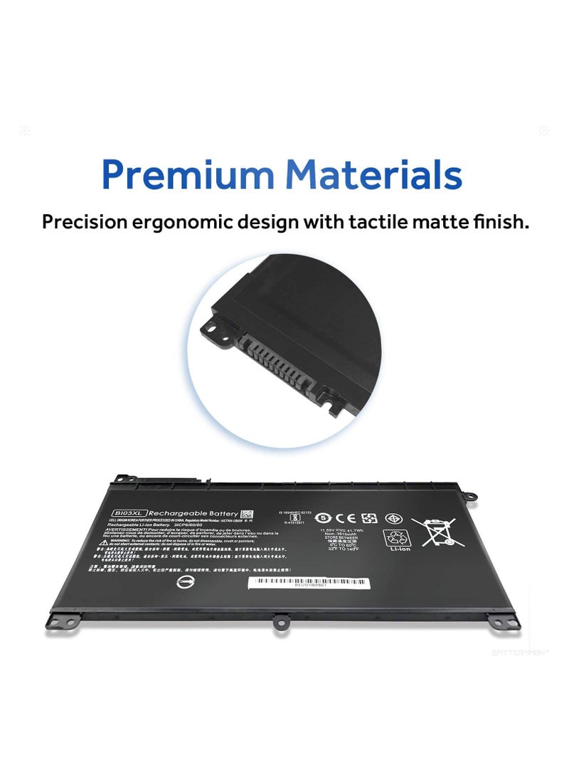 Max Power - BI03XL Battery for HP Pavilion X360 M3-U 13-U M3-U001DX M3-U103DX 13-U100TU 13-U100TU 13-U118TU Stream 14-AX 14-ax010nr 14-ax020wm 14-ax030wm TPN-W118 Laptop HSTNN-LB7P HSTNN-UB6W 843537-541 - Image 1