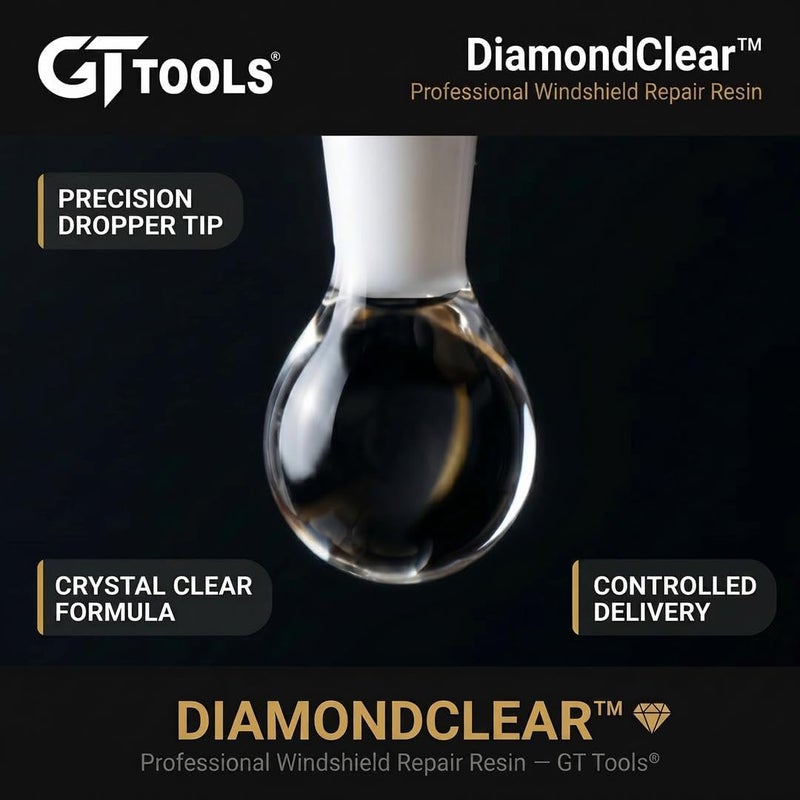 راتنج إصلاح الزجاج الأمامي DiamondClear CR - سائل إصلاح زجاج نانو لإصلاح الشقوق الطويلة - 15 سم مكعب - Image 3