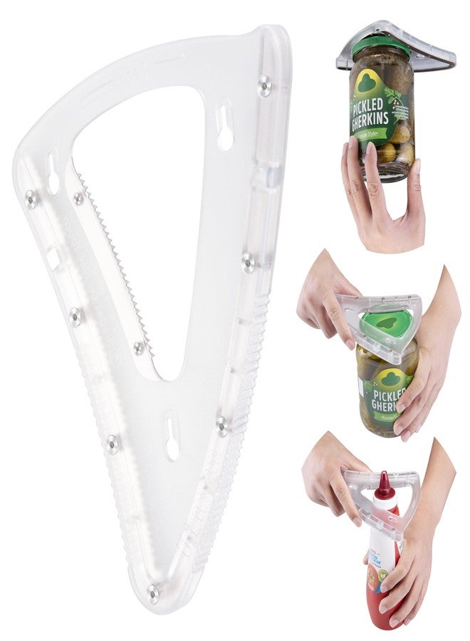 Uinxan Jar Opener for Weak Hands & Seniors, 2-in-1 Under the Cabinet & Handheld Lid Opener, Easy Bottle Cap Opening, Magnetic Storage,304 Stainless Steel Kitchen Tool, Gift for Anyone(Transparent) - Image 1