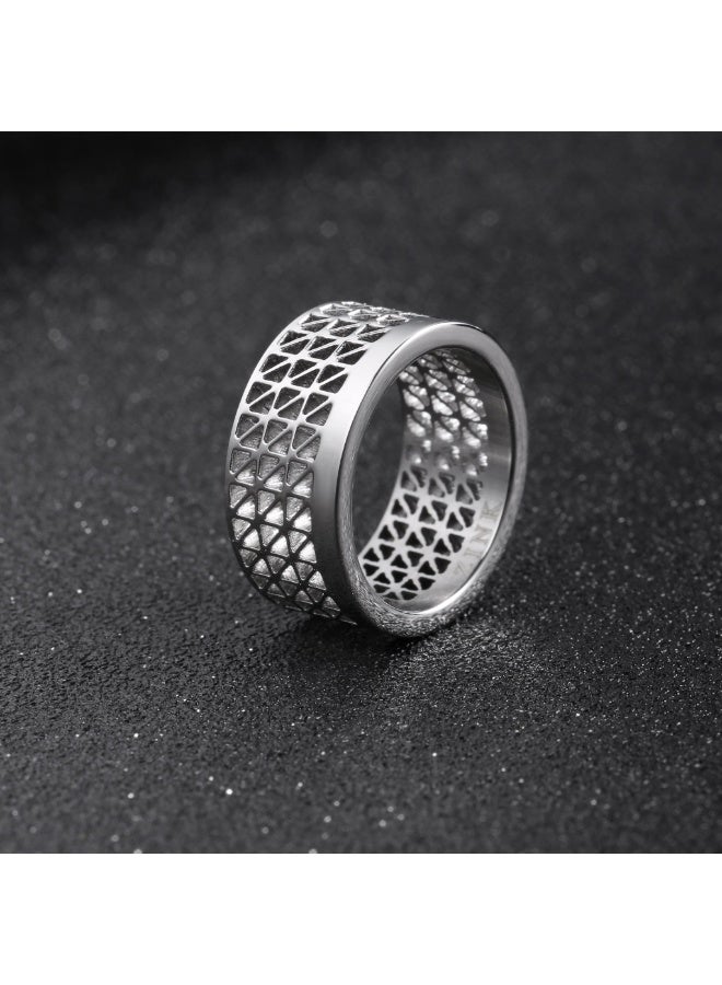 زنك خاتم زينك للرجال من الفولاذ المقاوم للصدأ الفضي | ZJRG020SPS-18 - Image 4