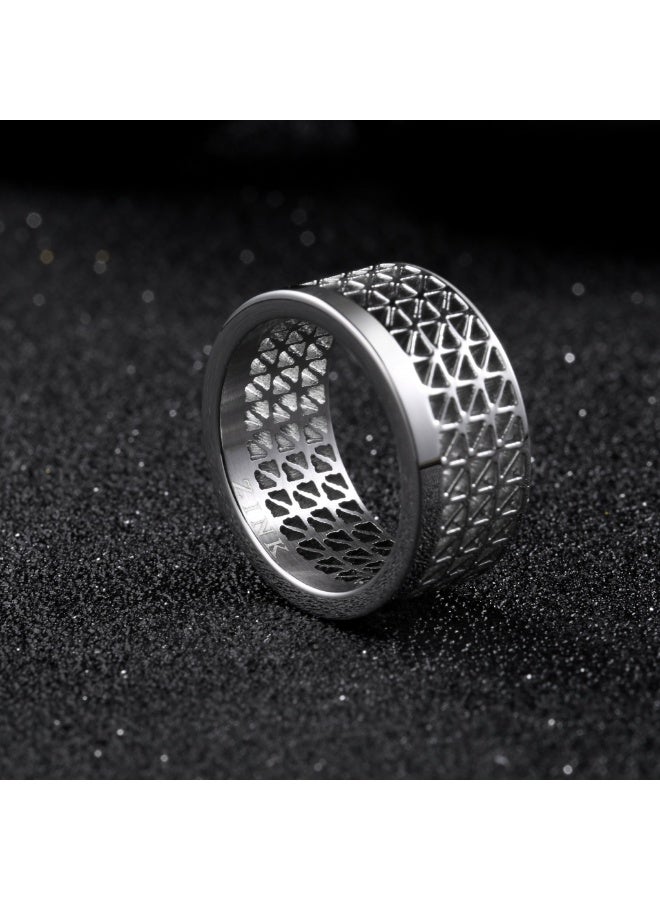 زنك خاتم زينك للرجال من الفولاذ المقاوم للصدأ الفضي | ZJRG020SPS-18 - Image 5