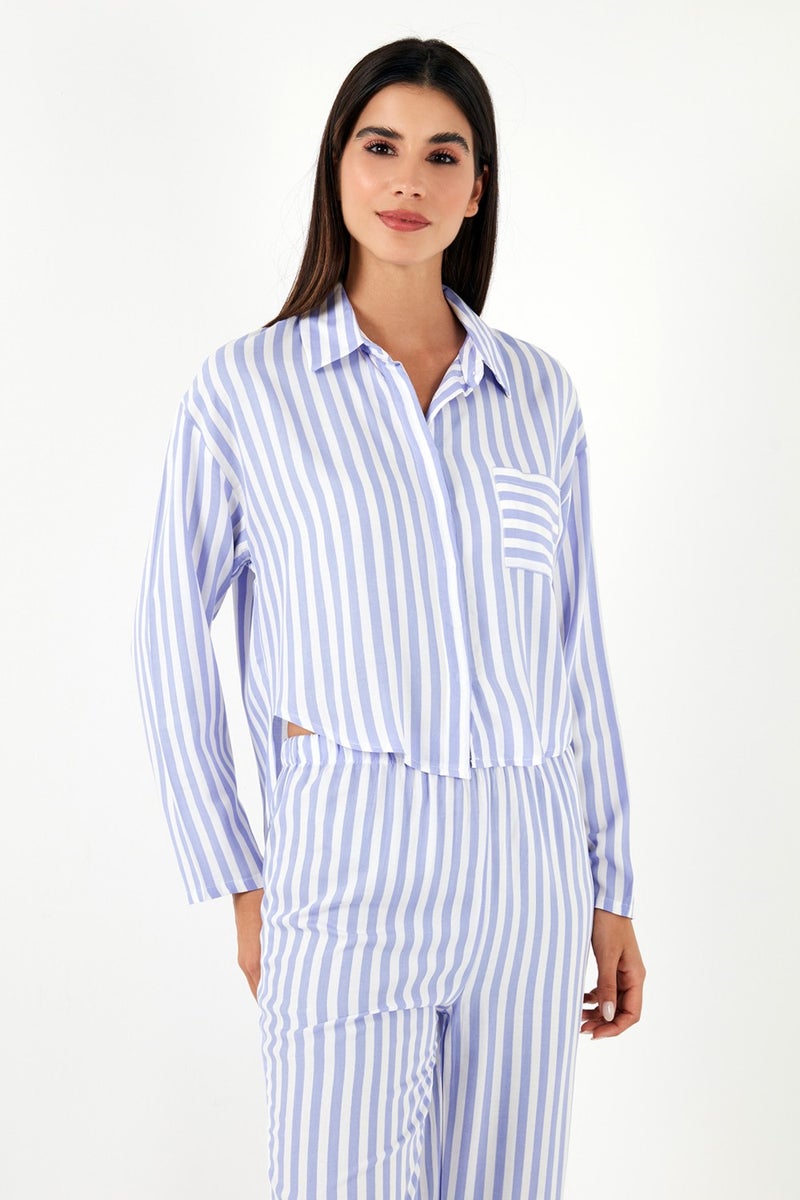 Lela Patterned Comfortable Cut Wide Leg Summer Pajama Set Women's Pajama Set 6110014  - Image 4