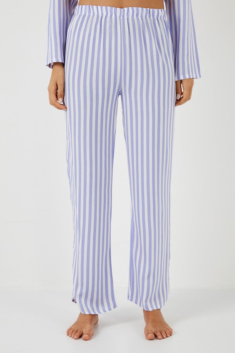 Lela Patterned Comfortable Cut Wide Leg Summer Pajama Set Women's Pajama Set 6110014  - Image 5