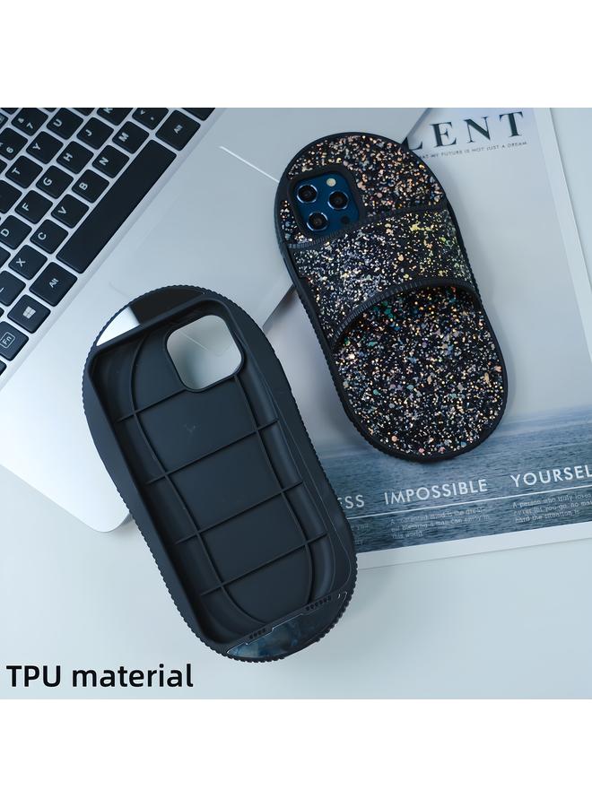 S-TOP Case For iPhone 15 Creative Glitter Slipper Design TPU Shockproof Phone Case - Image 2