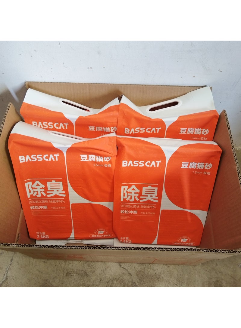 basscat Tofo cat litter,Tofu cat litter, 2.5kg x4 packages, Made of plant raw materials, good quality, strong odor absorption ability, direct flush toilet without pollution, help your cat maintain hygiene  - Image 3