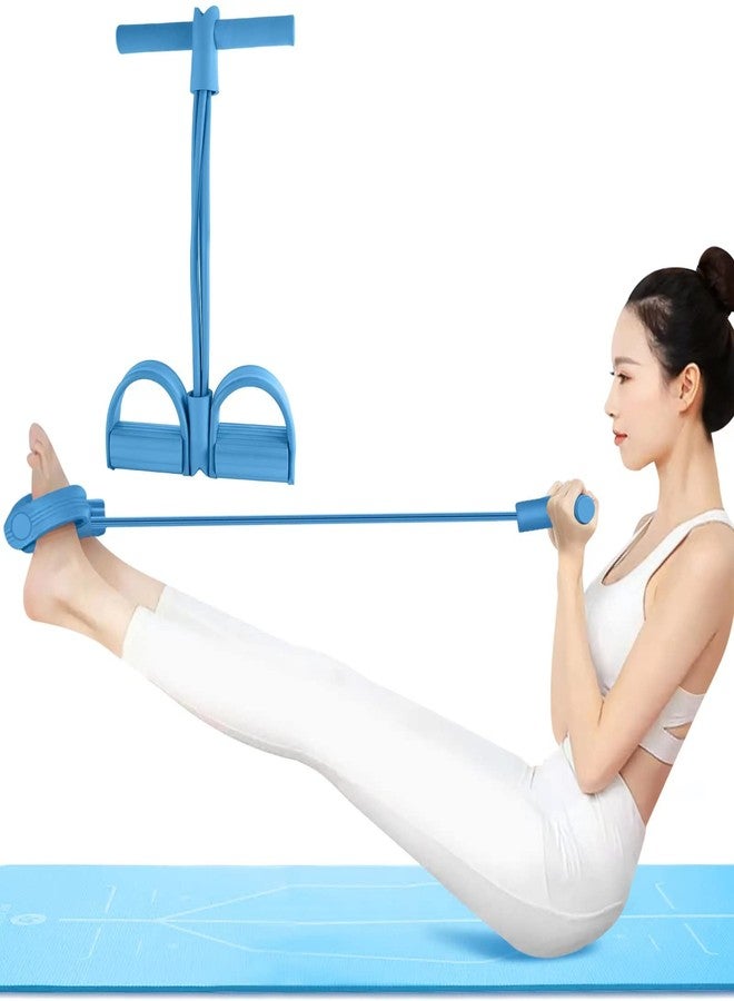 PEN&H Multi-Function Tension Rope–4 Tube Resistance Bands with Handles–Sit Up Exercise Equipment Home Gym Tummy Trainer for Men Women(Blue) - Image 1