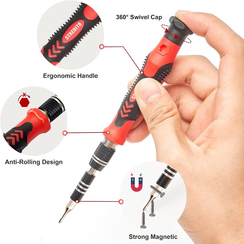 STREBITO Precision Screwdriver Set 124-Piece Electronics Tool Kit with 101 Bits Magnetic Screwdriver Set for Computer, Laptop, Cell Phone, PC, MacBook, iPhone, PS4, PS5, Xbox Repair - Image 3