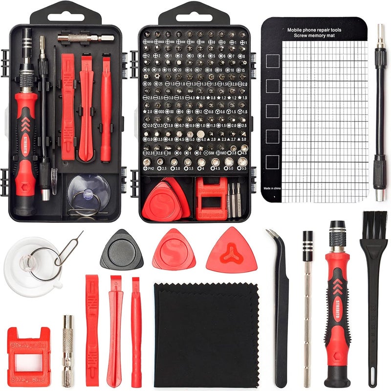 STREBITO Precision Screwdriver Set 124-Piece Electronics Tool Kit with 101 Bits Magnetic Screwdriver Set for Computer, Laptop, Cell Phone, PC, MacBook, iPhone, PS4, PS5, Xbox Repair - Image 1