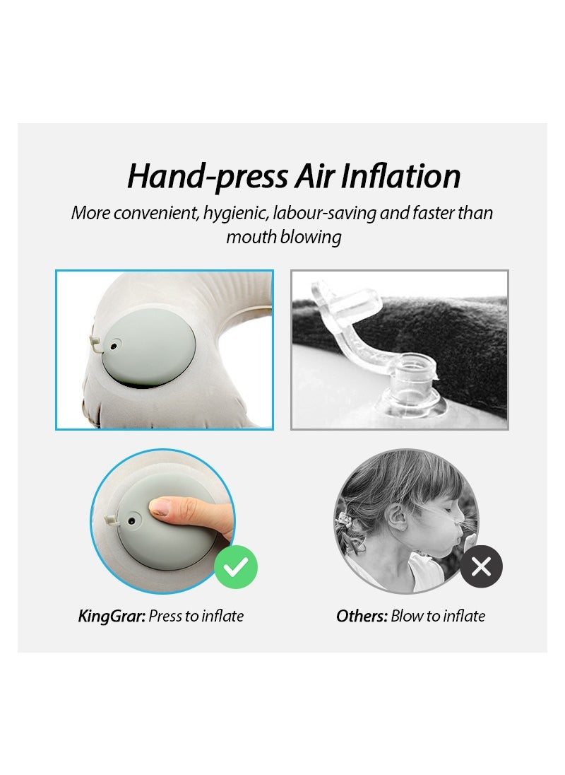 Generic - Portable Foldable Compression Inflatable Neck Pillow for Office Train Car Airplane Sleep Cushion - Image 1