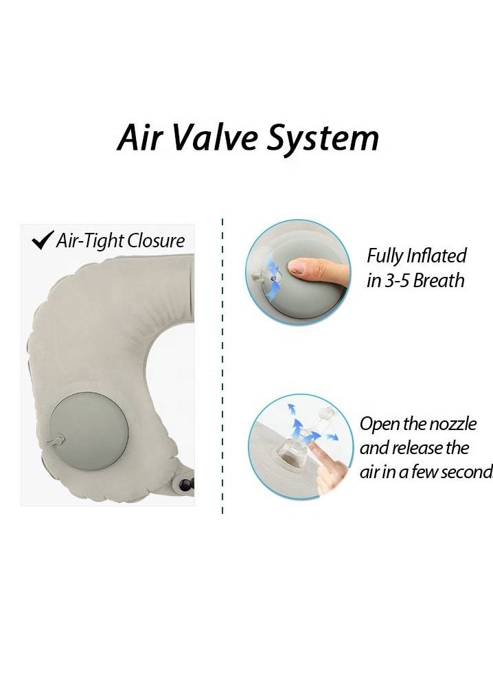 Generic - Portable Foldable Compression Inflatable Neck Pillow for Office Train Car Airplane Sleep Cushion - Image 1