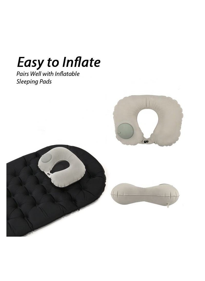Generic - Portable Foldable Compression Inflatable Neck Pillow for Office Train Car Airplane Sleep Cushion - Image 1