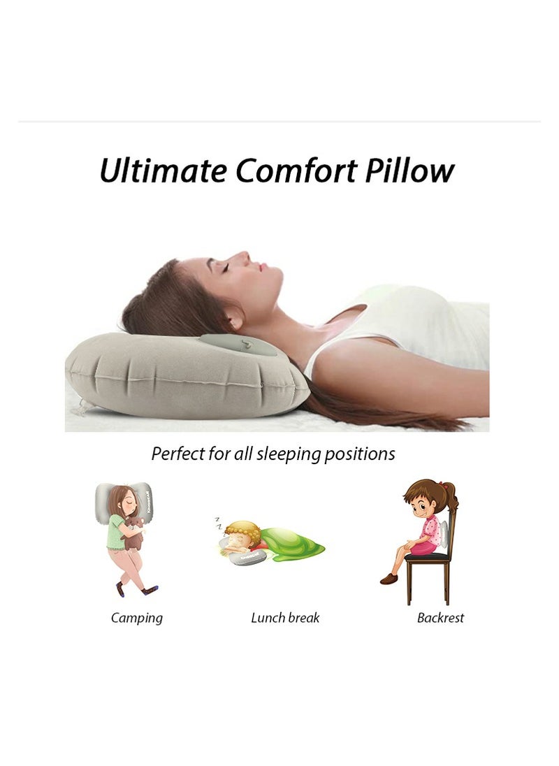 Generic - Portable Foldable Compression Inflatable Neck Pillow for Office Train Car Airplane Sleep Cushion - Image 1