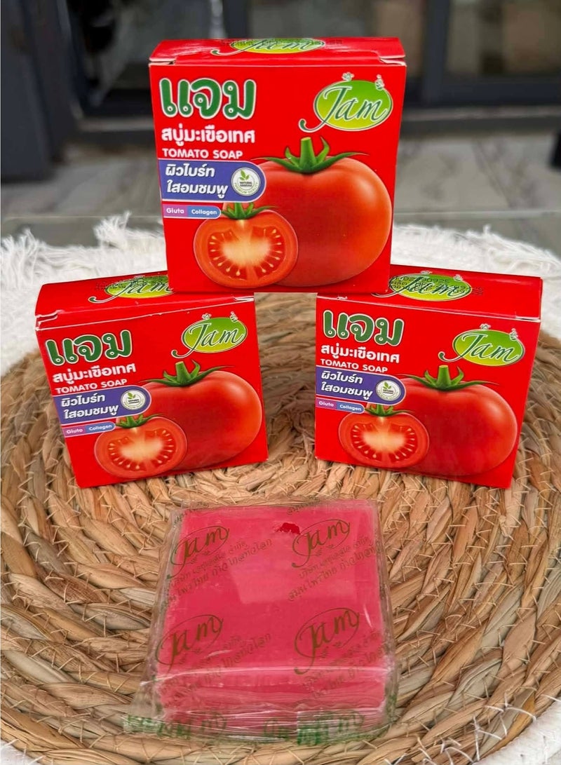 جام صابون تايلندي بالطماطم والجلوتا والكولاجين من جام 3 قطع - Image 2