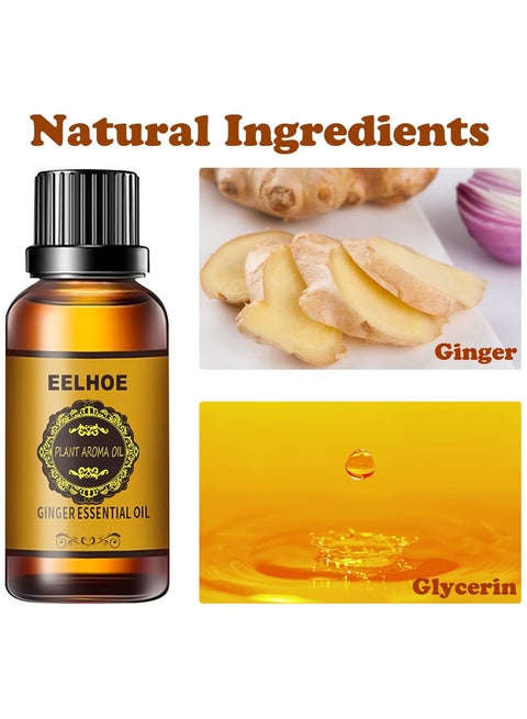 EELHOE Ginger Essential Oil, Natural Plants Ginger Lymphatic Drainage  Ginger Oil Plant Massage Oil Spa Massage Oils 100% Pure Natural Ginger Oil  Lymphatic Drainage Ginger Oil | Best Price Qatar | Doha