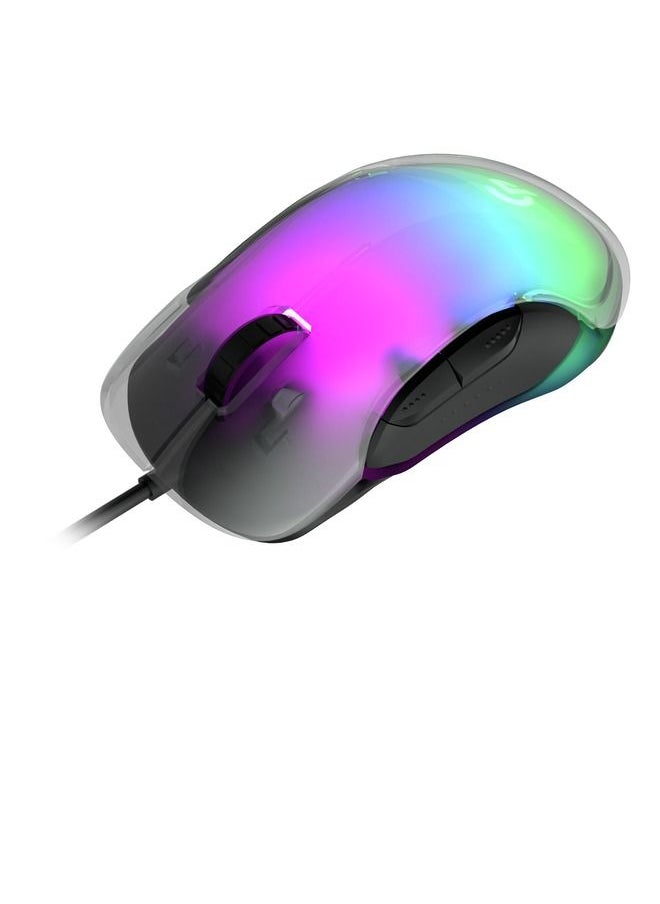 Gaming RGB 8D Crystal Mouse 12800 DPI / 100 IPS Tracking Speed/ 600mAh Built-in Battery / Breathing RGB lighting / 1.5m Type-C Braided Cable - Black - pzsku/ZBBB59D8E21981770BF8EZ/45/_/1648101973/cc184c31-0271-4b63-b6b6-597619927b06