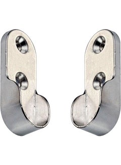 Nobel Hanger Flange Chrome Oval Wardrobe Clothes Hanger 2 Pieces  - Image 2