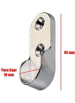 Nobel Hanger Flange Chrome Oval Wardrobe Clothes Hanger 2 Pieces  - Image 4