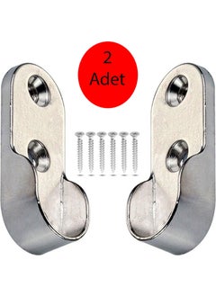 Nobel Hanger Flange Chrome Oval Wardrobe Clothes Hanger 2 Pieces  - Image 1