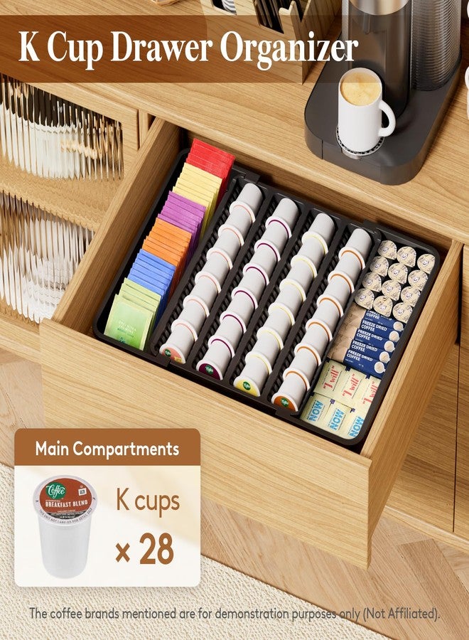 Lifewit Coffee Pod Holder Drawer Organizer, Expandable Coffee Pods Storage Drawers Insert for Tea Bags, Bar Organizer Compatible with K Cup, Nespresso OriginalLine, VertuoLine Capsules Black - Image 3