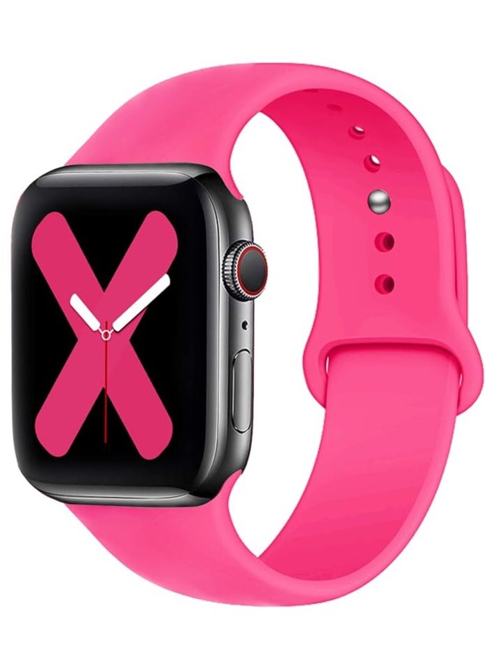 ten.tech - Ten Tech Silicone Sport Band for Apple Watch Ultra/Ultra 2 49mm 45mm 44mm 42mm, Waterproof Soft Silicone Sports Band for iWatch Ultra SE 8/7/6/5/4/3/2/1, Purple pink - Image 1
