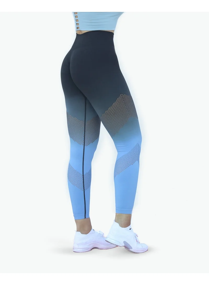 THUGFIT ombre blue OmbreFlex Hollow Out Gradient Leggings for Women | Best Price UAE