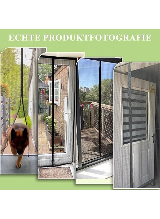 1pcs Heavy Duty Magnetic Bugs Without Drilling Door Screen with Powerful Magnets and Full Frame Magic Tape (black, 80x200 cm) - Image 4