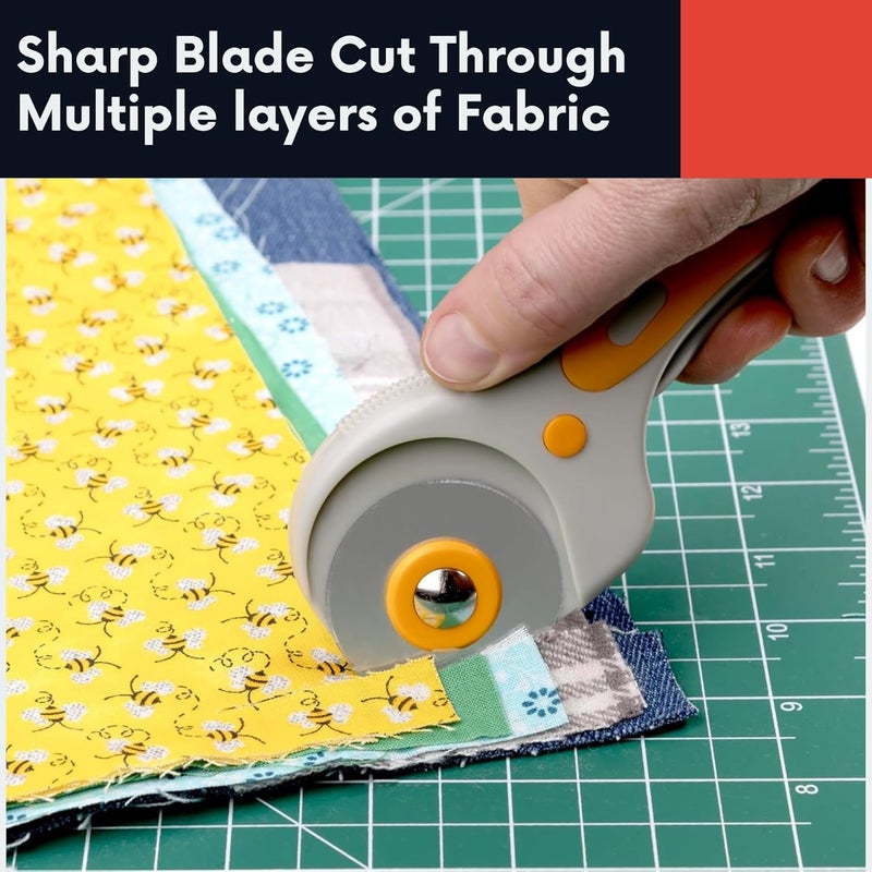 Kingsource 45mm Rotary Cutter Blades 10 Pack SKS-7 Steel, Sharp Durable Replacement Blades for Quilting, Sewing, Fabric Cutting, Fits Olfa, Fiskars - Image 3