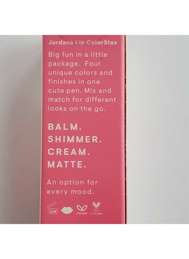 JORDANA Lip ColorStax Balm Shimmer Cream Matte #01 Pink  - Image 2