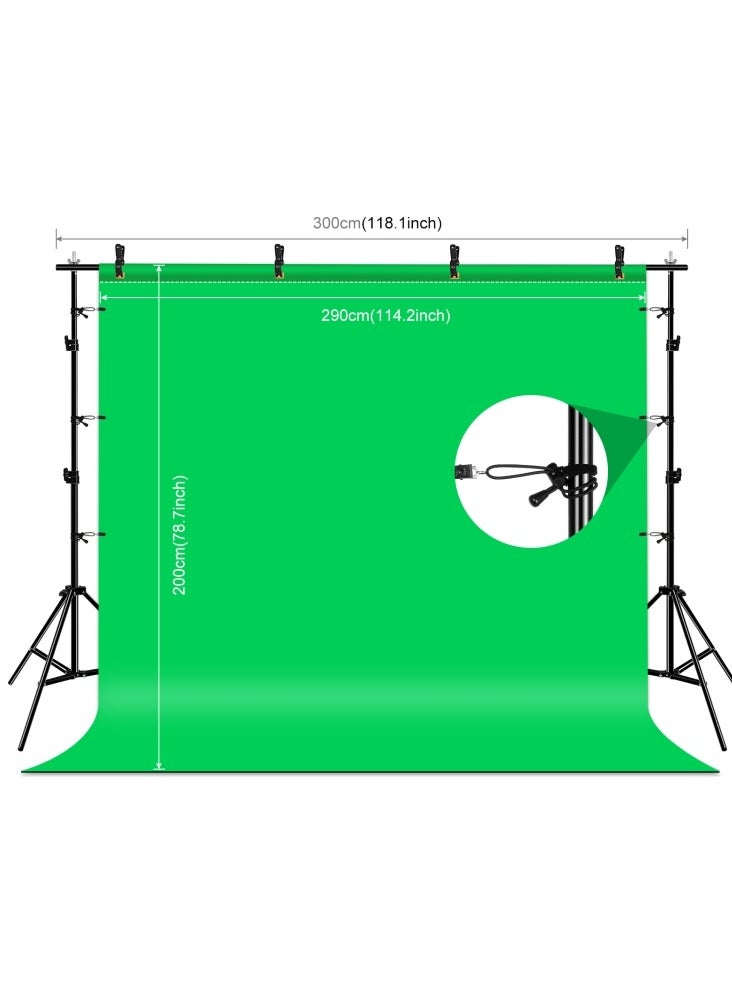 PULUZ - PULUZ 2.9x2m Photo Studio Background Support Stand Backdrop Crossbar Bracket Kit with Red / Blue / Green Polyester Backdrops - Image 1