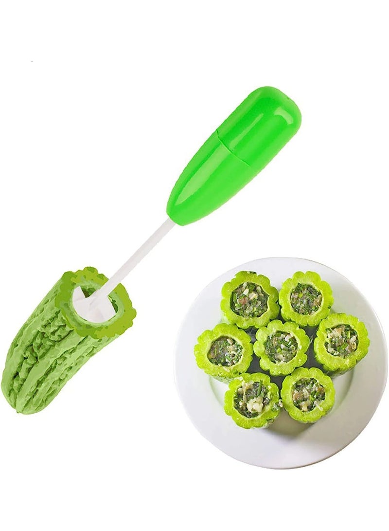 "4-Piece Plastic Stuffed Vegetable Corer Set - Magic Corer for Zucchini, Eggplant, and Tomatoes, Perfect for Easily Preparing Stuffed Vegetables. Includes a Thin and Sturdy Corer for Vegetables like Zucchini and Eggplant. A Versatile Tool for Professionally and Easily Preparing Stuffed Dishes, Ideal for Everyday Cooking." - Image 5