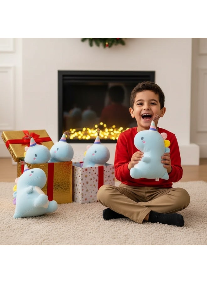 Cute Dinosaur Plush Toy with Party Hat, Ultra Soft Stuffed Animal Pillow, 30cm Kawaii Plushie for Kids Birthday, Eid & All Occasions - Image 4