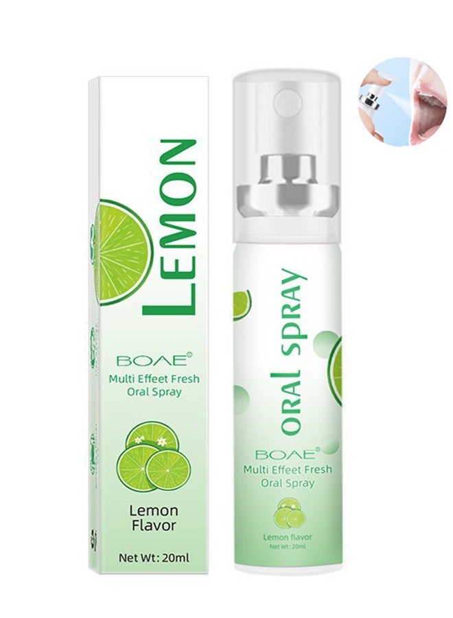 BOAE Multi Effeet Fresh Oral Spray，Bad Breath Treatment for Adults,  Effective Mouth Spray, Breath Freshener Spray, Oral Care Spray, Mouth Healthy Care 20ml (Lemon) - Image 1