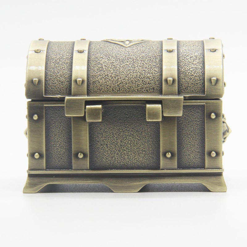 AVESON Rectangle Vintage Metal Treasure Chest Trinket Jewelry Box Gift Box Ring Case for Girls Ladies Women, Small, Bronze - Image 2