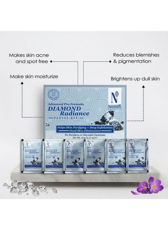 NUTRIGLOW Natural'S Advanced Pro Formula Diamond Radiance Facial Kit For Make Skin Acne & Spot Freebrightens Up Dull Skin 60Gm  - Image 4