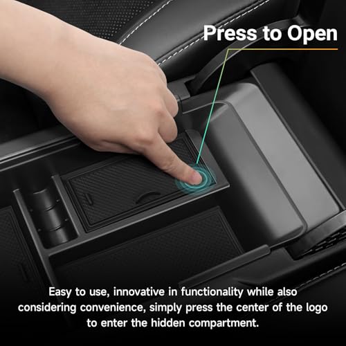 Bercicci 3PCS Center Console Organizer Compatible with Toyota 2025 2026 Camry Accessories Silicone Wireless Charging Anti-Slip Mat ABS Material Armrest Secondary Storage Box - Image 3