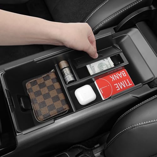 Bercicci 3PCS Center Console Organizer Compatible with Toyota 2025 2026 Camry Accessories Silicone Wireless Charging Anti-Slip Mat ABS Material Armrest Secondary Storage Box - Image 4