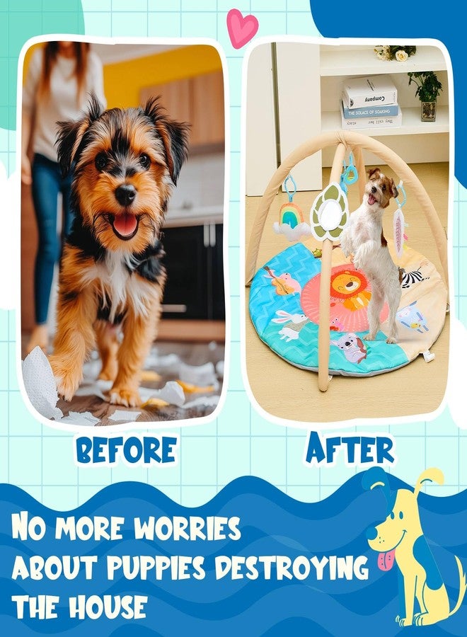 Sunnymove Puppy Play Gym, Dog Cat Activity Mat with Squeaky Toys, Interactive Sensory Mat for Pets, 30 x 30 x 20 Inch, Suitable for Dogs Cats Exercise Napping - Image 5