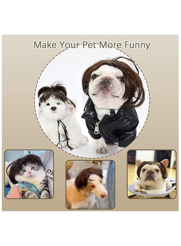 شعر مستعار للكلاب، غطاء رأس قابل للتعديل للحيوانات الأليفة للكلاب الصغيرة والمتوسطة والكبيرة - Image 4