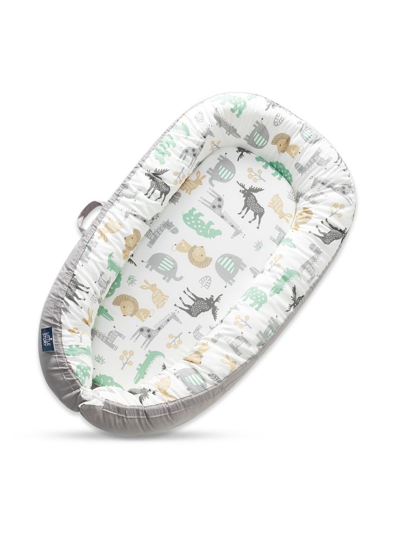 Little Story سرير مريح للأطفال حديثي الولادة - رمادي الغابة - Image 1