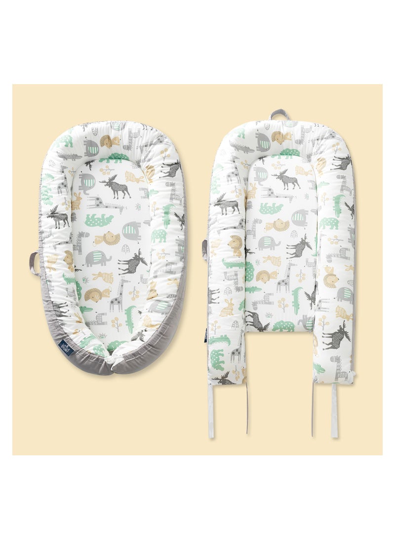 Little Story سرير مريح للأطفال حديثي الولادة - رمادي الغابة - Image 2