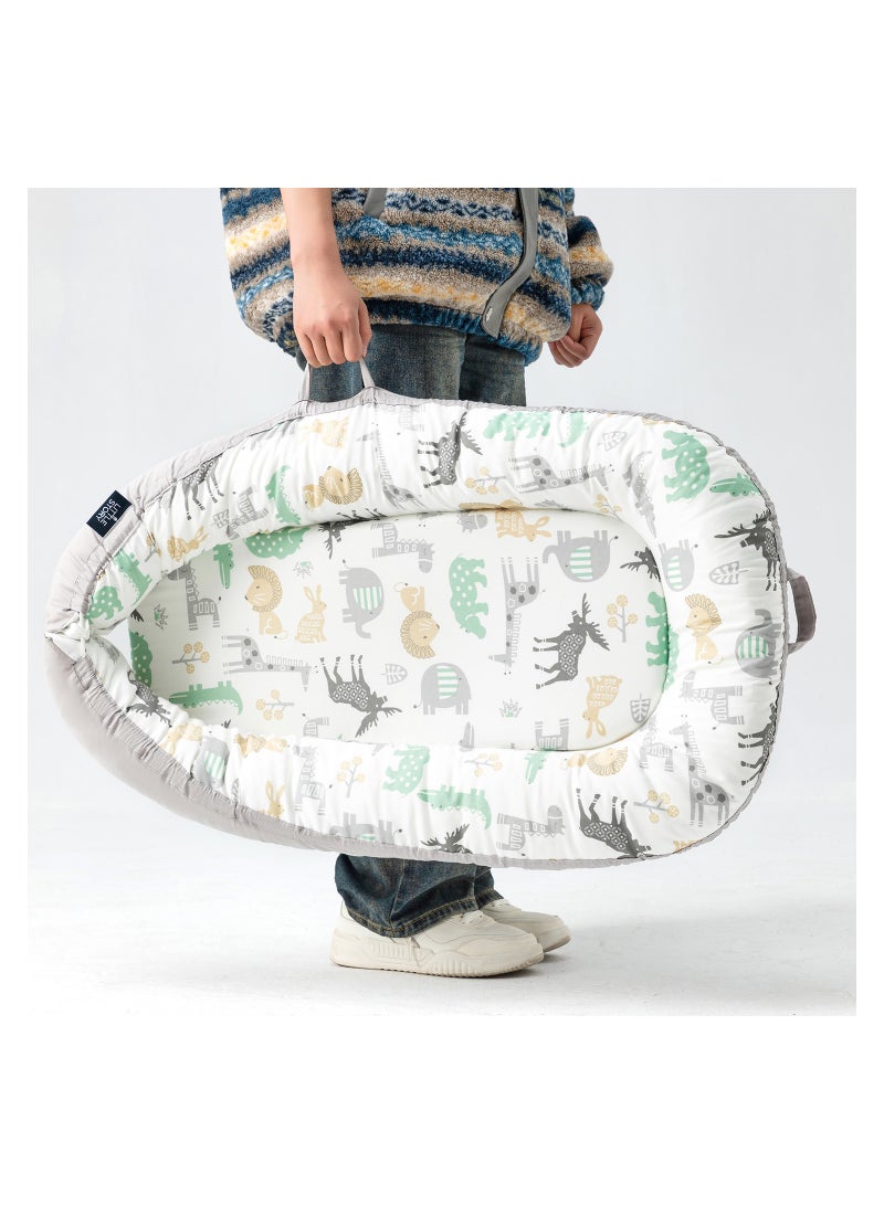 Little Story سرير مريح للأطفال حديثي الولادة - رمادي الغابة - Image 5