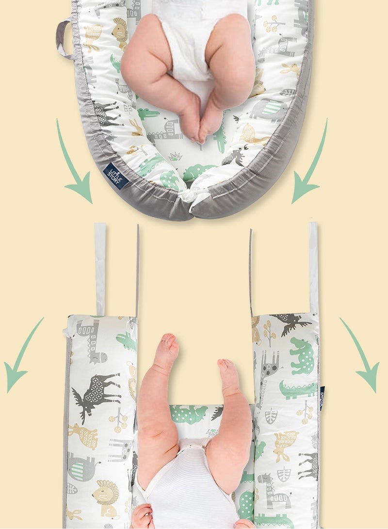 Little Story سرير مريح للأطفال حديثي الولادة - رمادي الغابة - Image 3