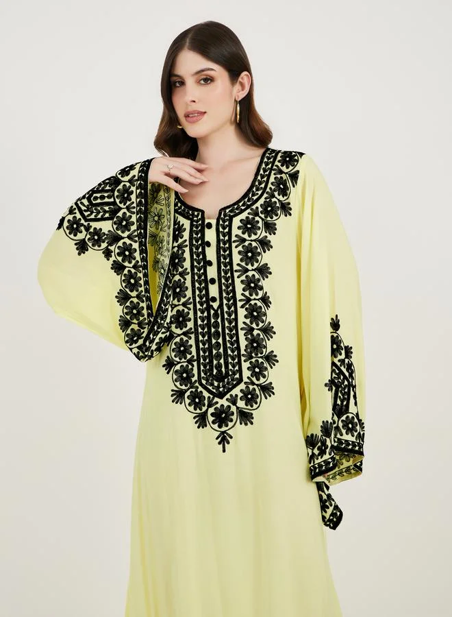 Maxim Creation Thread Aariwork Kaftan with Flute Sleeves by Styli
