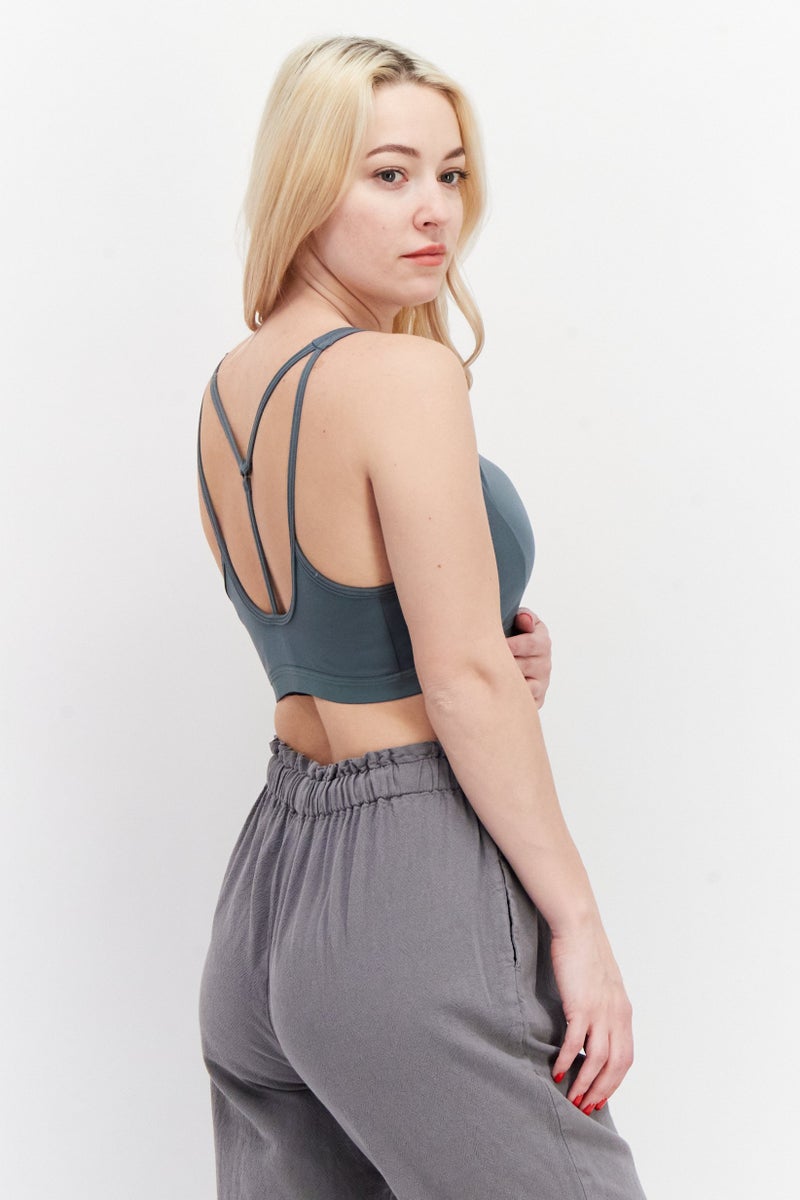 Adidas Women Padded Sports Bra, Sage - Image 2